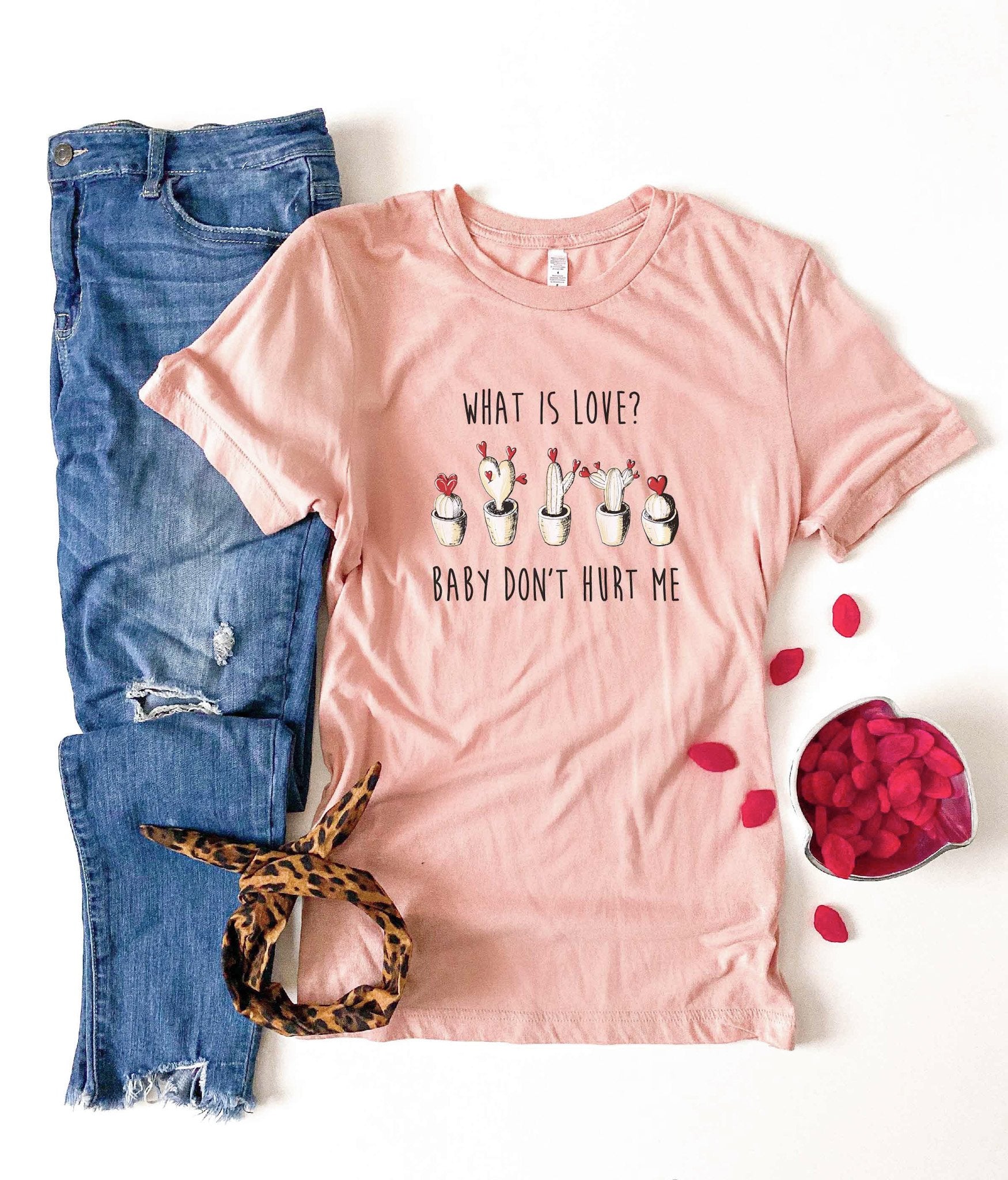 What is love tee Short sleeve valentines day tee Bella Canvas 3001 heather peach 