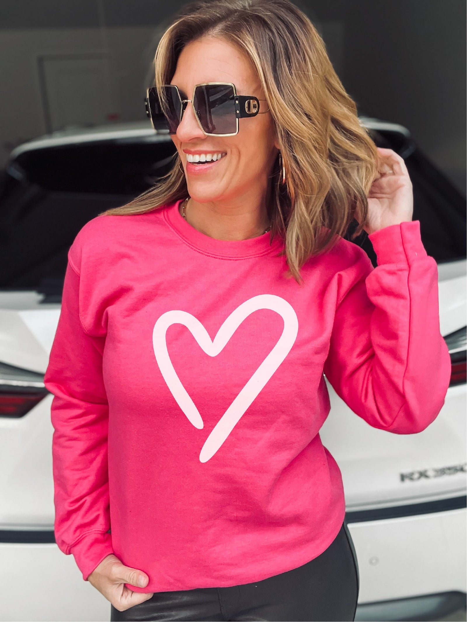 White heart basic sweatshirt Holiday sweatshirt Gildan 18000 sweatshirt heliconia 