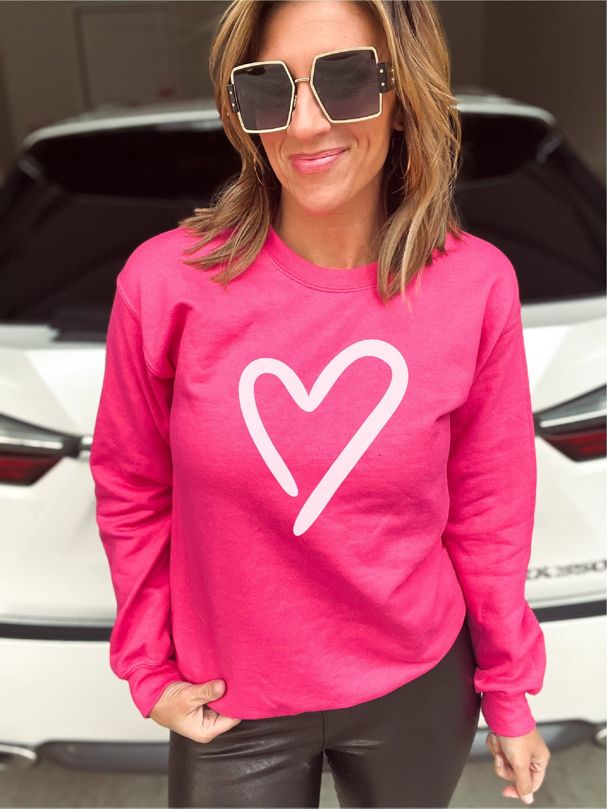 White heart basic sweatshirt Holiday sweatshirt Gildan 18000 sweatshirt heliconia 