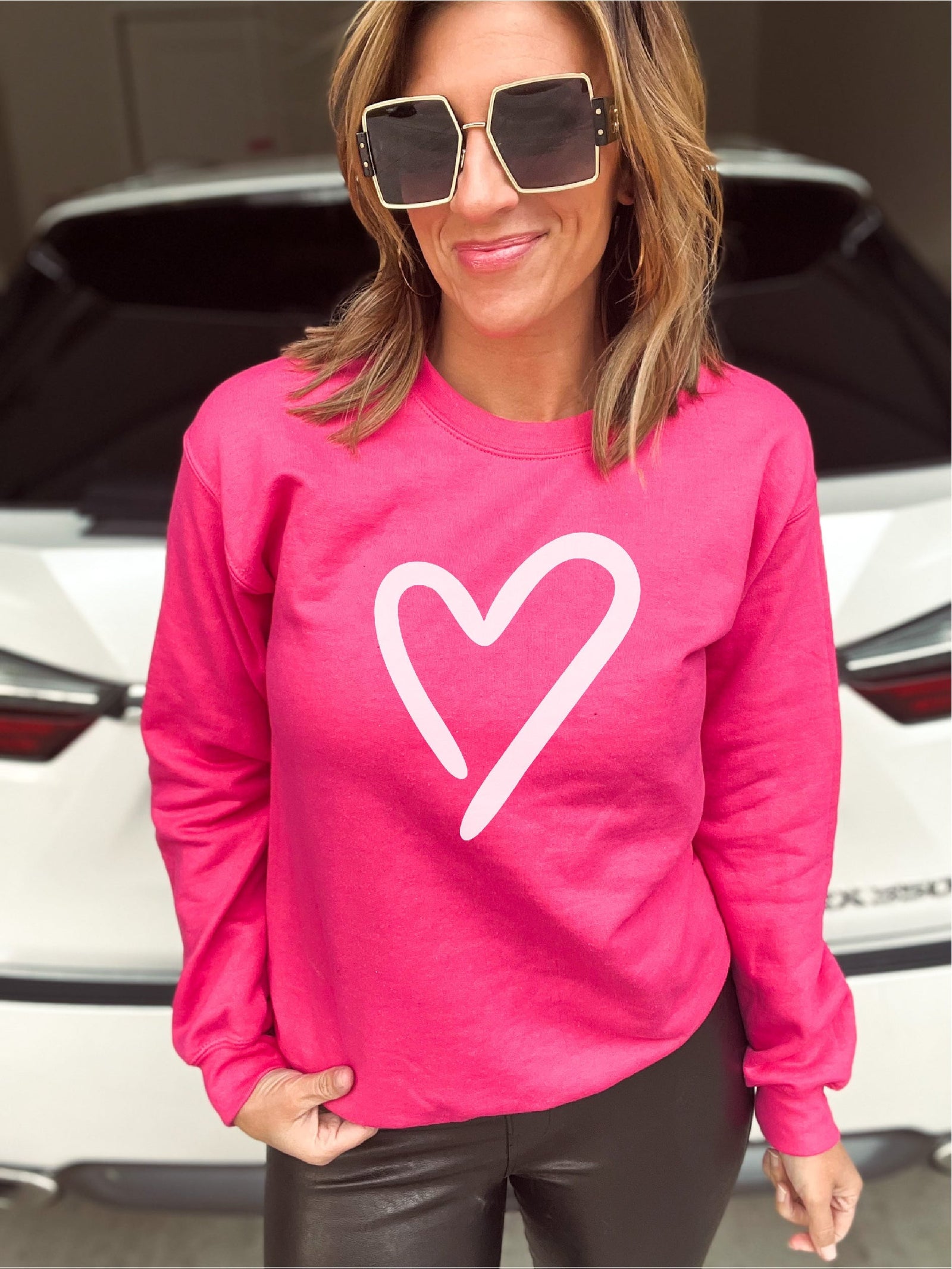 White heart basic sweatshirt Holiday sweatshirt Gildan 18000 sweatshirt heliconia 