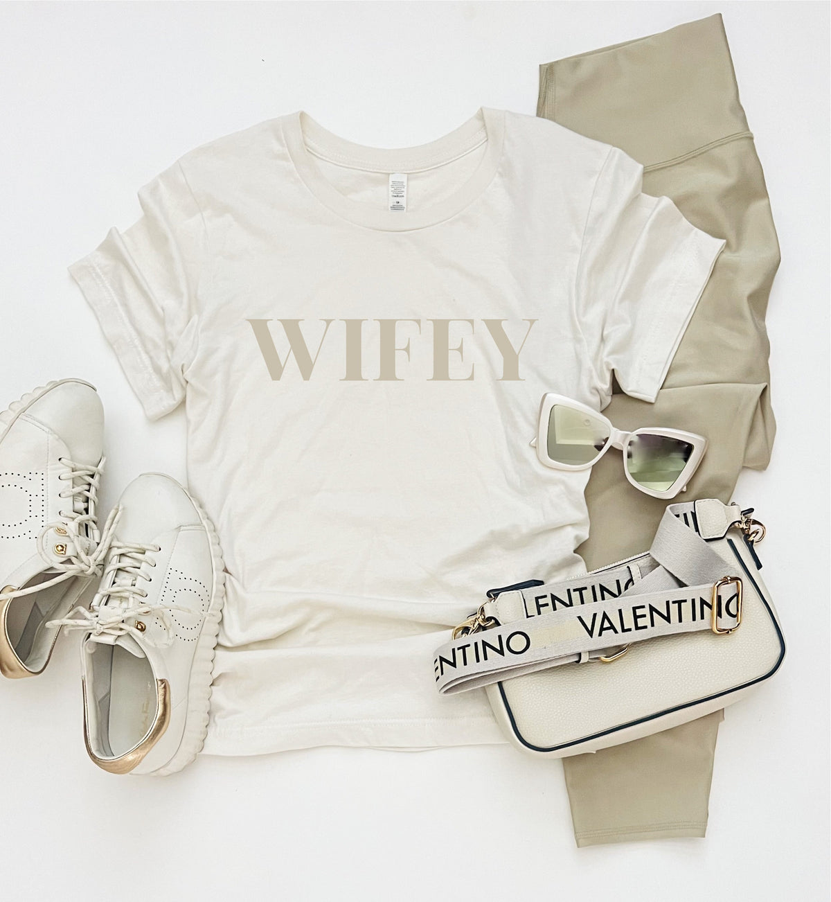 Wifey tee Bella canvas 3001 vintage white 