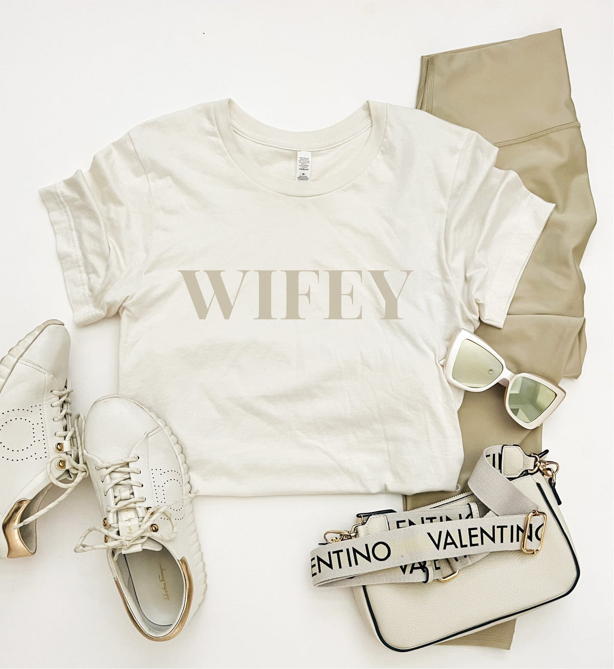 Wifey tee Bella canvas 3001 vintage white 