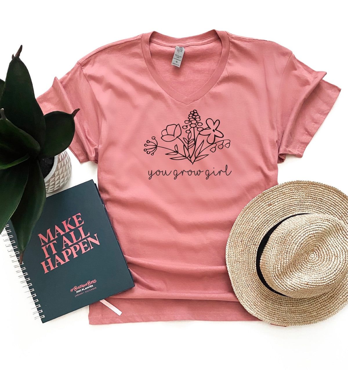 You grow girl women&#39;s tee Short sleeve inspirational tee Next level tee 