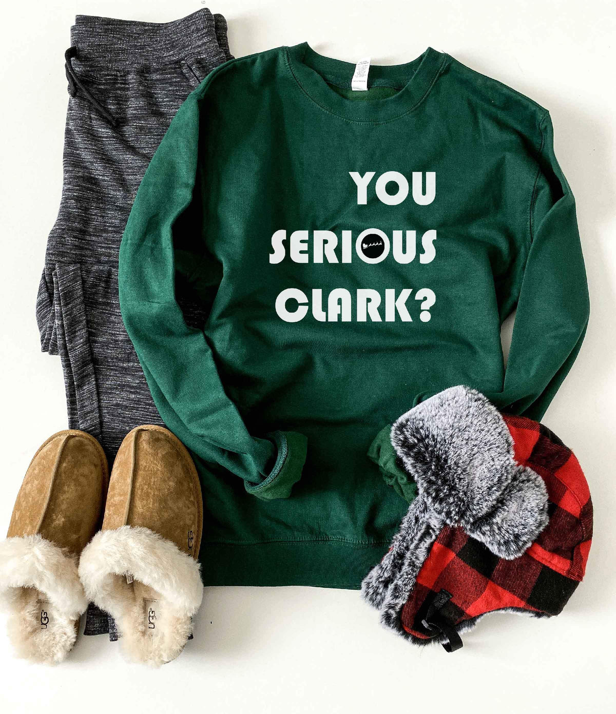 You serious clark sweatshirt Holiday sweatshirt Independent Trading company lightweight sweatshirt 
