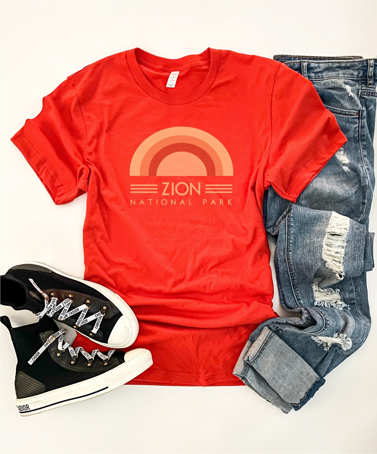 Zion National Park sunset tee National park tee Bella Canvas 3001 